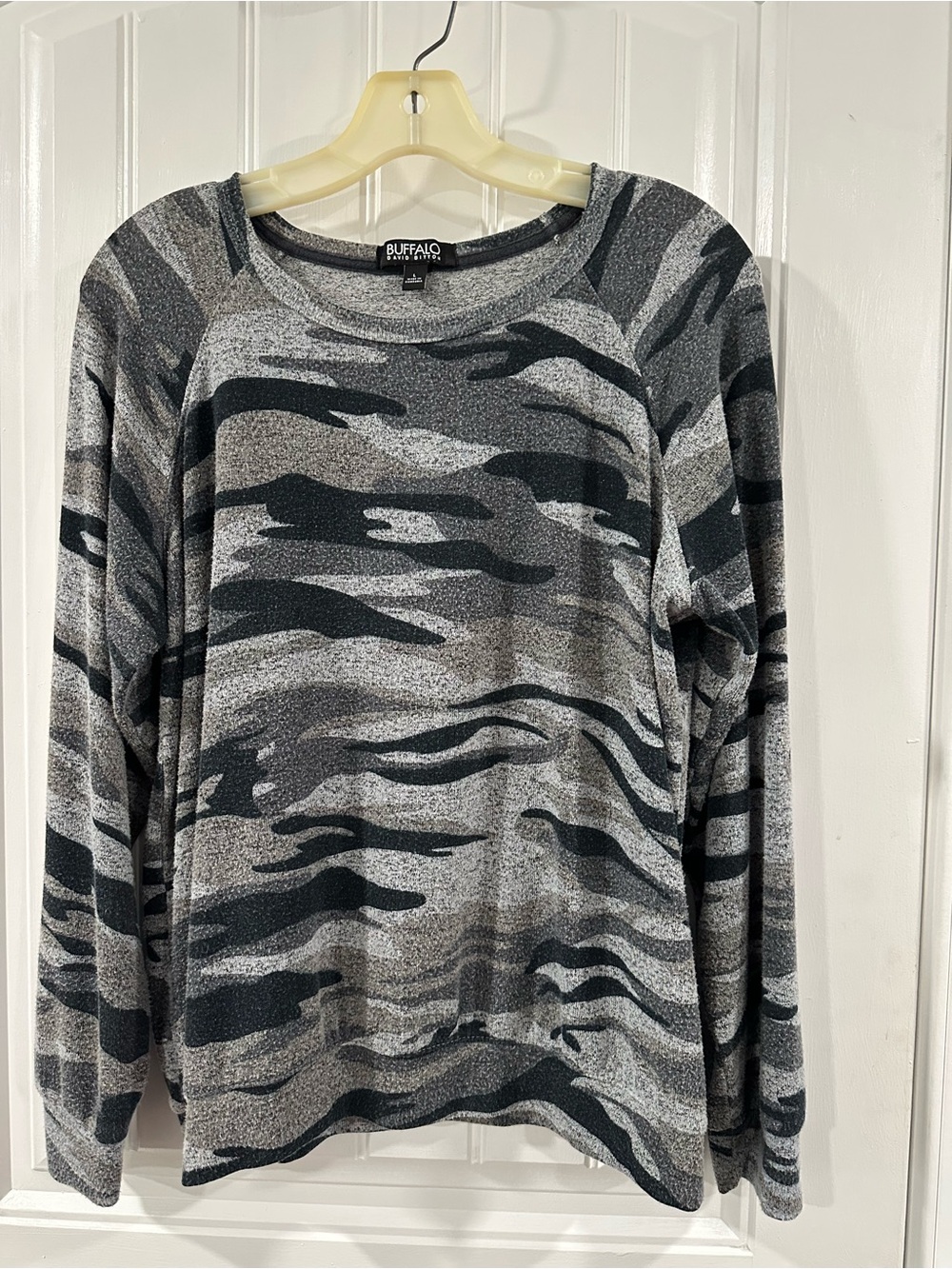 Gray & Black Camo Crewneck Fleece